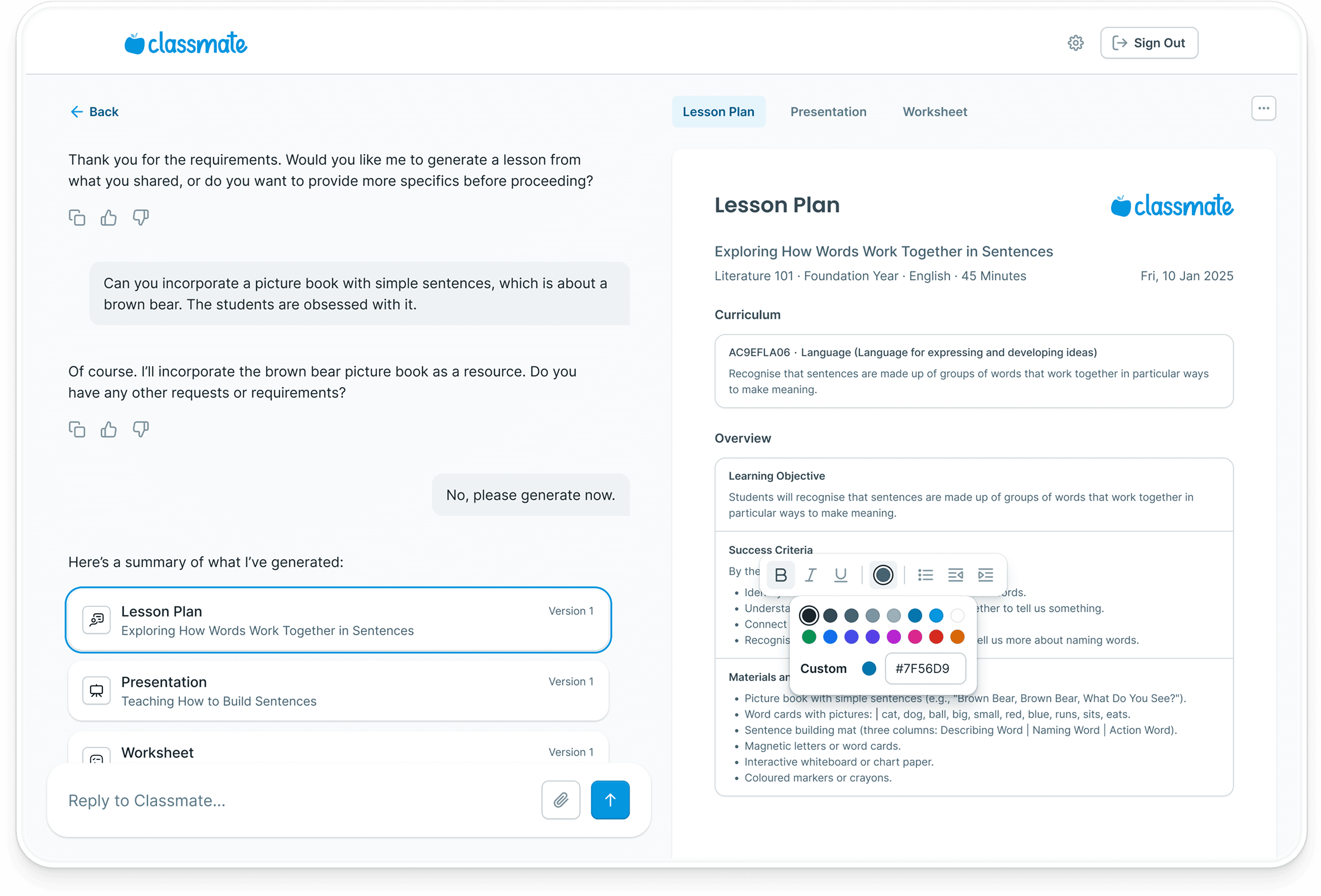 Step 5: Generate and Edit Lessons